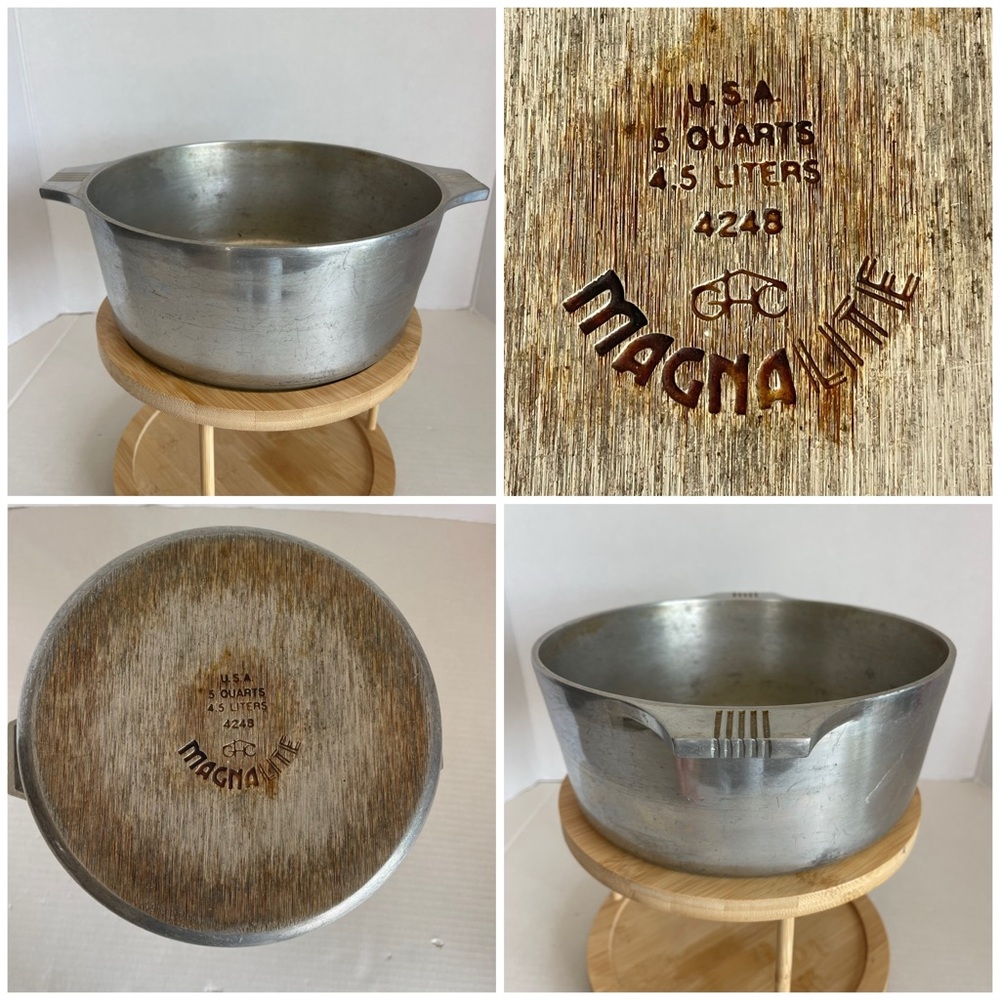 Vintage Wagner Ware Magnalite 4248-P Round Dutch Oven 5qt Stock Pot - No Lid